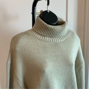 Cozy Light Olive Green Turtleneck Sweater